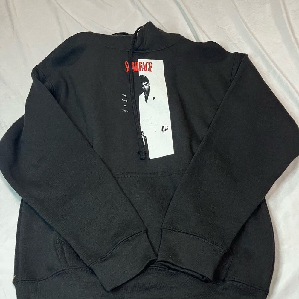 Hybrid Apparel Black Graphic Crewneck Sweater